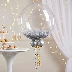 Gümüş Balon Süsleme Tüyü - 1