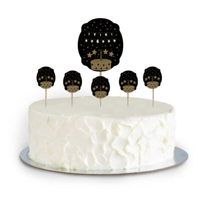 Black Birhday Cake Topper - 1