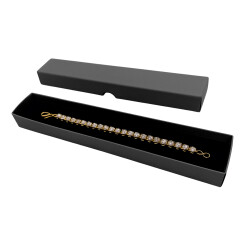Black Cotton-Filled Chain Bracelet Box - 1