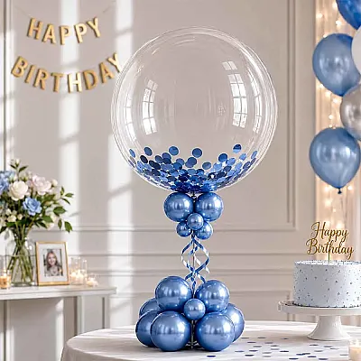 Blue Metallic Foil Confetti Circles - 1