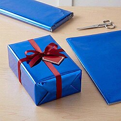 Blue Metallic Wrapping Paper - Kikajoy
