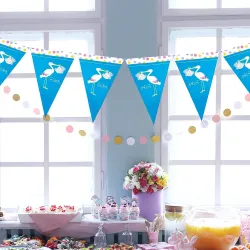 Blue Stork Triangle Flag Banner - 1