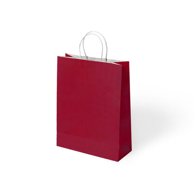 Bordo Büküm Saplı Kraft Çanta 15x20cm - 1