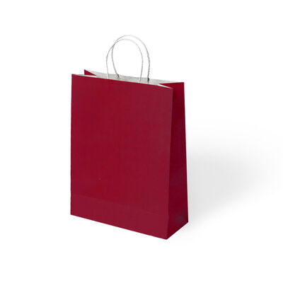 Bordo Büküm Saplı Kraft Çanta 18x24cm - 1