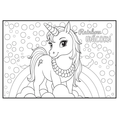 Rainbow Unicorn Boyama Aktiviteli Parti Sunumu - 3