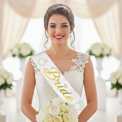 Bride Sash - Gold - 1