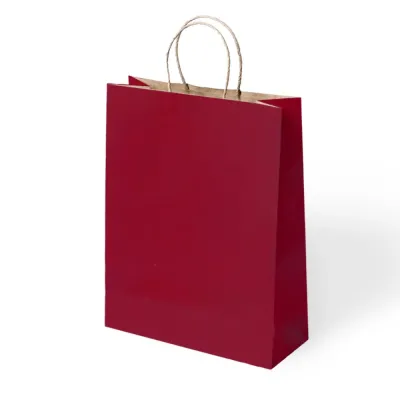 Burgundy Paper Bags with Twisted Handles - 1