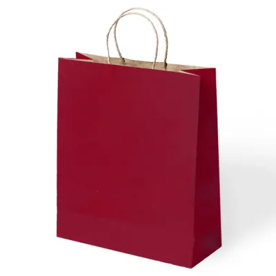 Burgundy Paper Bags with Twisted Handles - 1