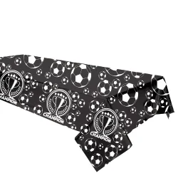 Champion Black White Plastic Table Cover - Kikajoy (1)