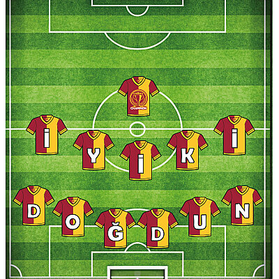 Champion Sarı Kırmızı İyi ki Doğdun Harf Afiş - 2