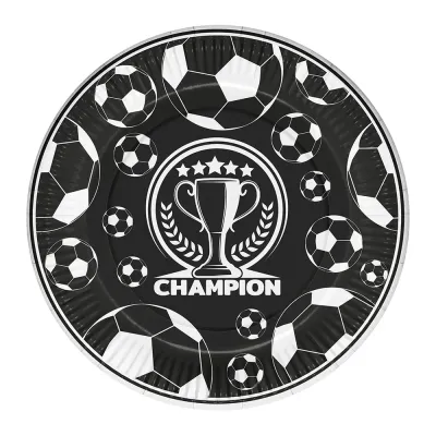 Champion White Black Paper Plates - 2