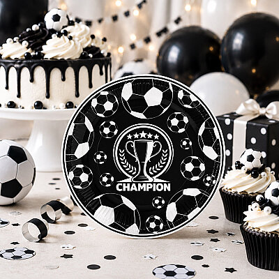 Champion White Black Paper Plates - 1