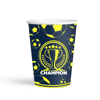 Champion Yellow Navy Blue Paper Cups - 2