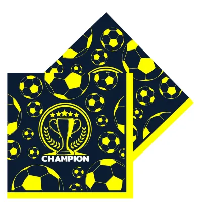 Champion Yellow Navy Blue Paper Napkins - 2