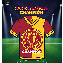 Champion Yellow Red İyi Ki Doğdun Banner - 1