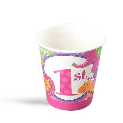 Cheerful Animals Paper Cups Pink - 1
