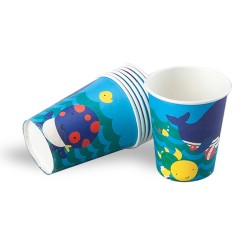 Cheerful Fishes Blue Paper Cups - (1)