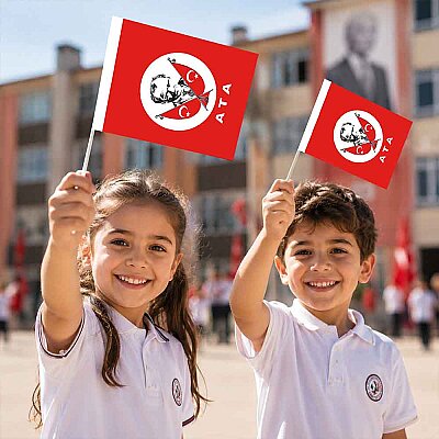 Ata Büyük Boy Çıtalı Bayrak 40'lı - 1