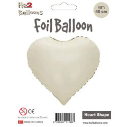 Cream Foil Balloon - Heart - 2