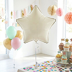 Cream Foil Balloon - Star - 1