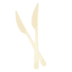 Cream Plastic Knives - Kikajoy