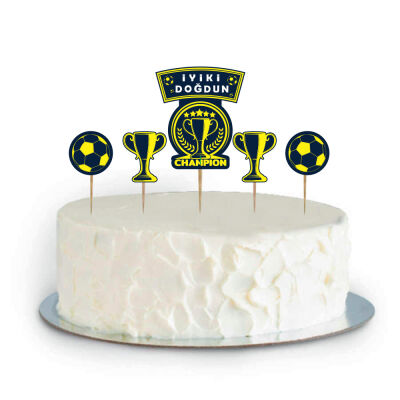 Champion Sarı Lacivert Cupcake Süsü - 3