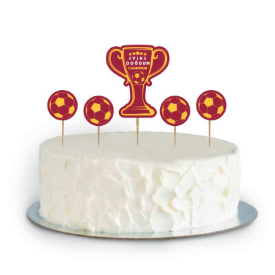 Cupcake Toppers Toothpicks - Yellow Red - 3