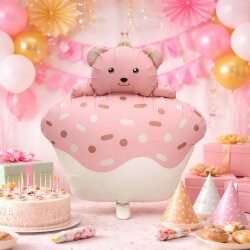 Cute Bear on Cupcake Foil Balloon - 1