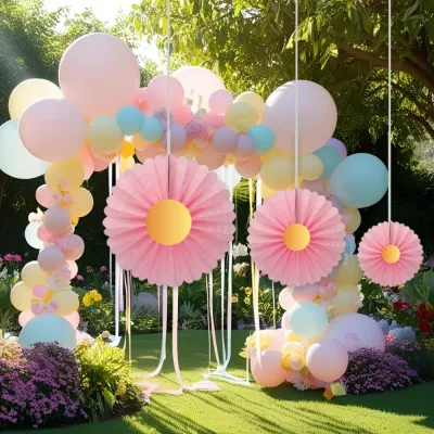 Daisy Paper Fans - 3 pcs - 1