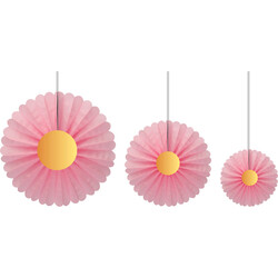 Daisy Paper Fans - 3 pcs - (1)
