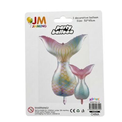 Pastel Renkli Holografik Deniz Kızı Kuyruğu Balon - 2