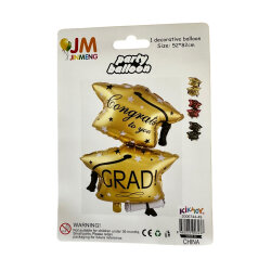 Double Gold Graduation Cap Balloons - 2