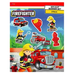 Firefighters Paper Die Cut Banner Set - 1