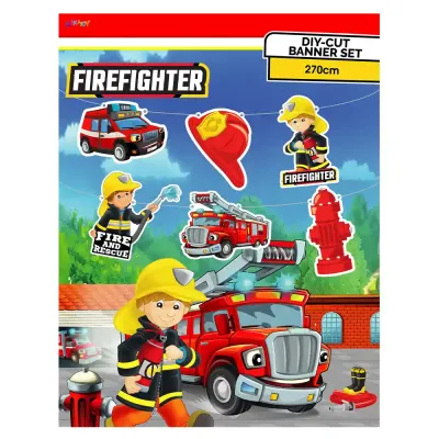 Firefighters Paper Die Cut Banner Set - 1