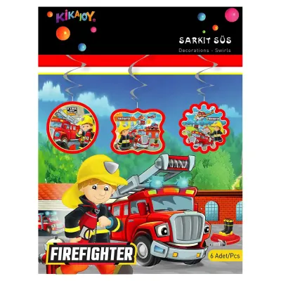 Firefighters Paper Swirl Decoration - 1