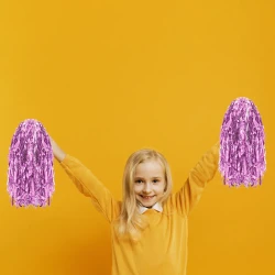 Foil Cheerleader Pom Poms - 2