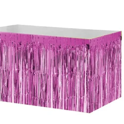 Foil Fringe Table Skirt - Fuchsia - (1)