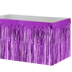 Foil Fringe Table Skirt - Purple - 2