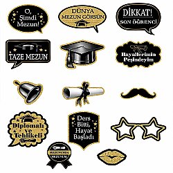 Fun Graduation Themed Selfie Set and Photo Booth Props - 3