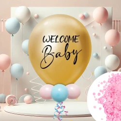 Gender Reveal Party Decoration Set - Mirror Gold Pink - 1
