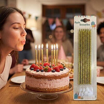 Glitter Gold Birthday Candles - 1