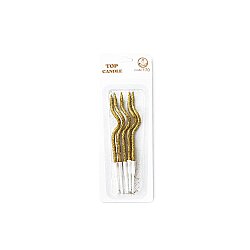 Gold Gilded Curvy Cake Candle Set (4-Piece) - 12 cm - 3
