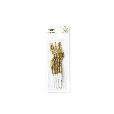 Gold Gilded Curvy Cake Candle Set (4-Piece) - 12 cm - 3