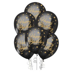 Gold Happy Birthday Chrome Balloons 12