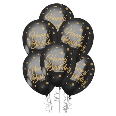 Gold Happy Birthday Chrome Balloons 12