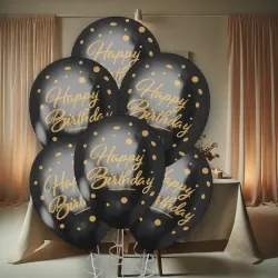 Gold Happy Birthday Chrome Balloons 12
