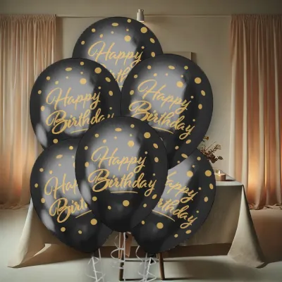 Gold Happy Birthday Chrome Balloons 12
