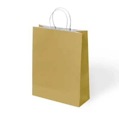 Gold Paper Bags with Twisted Handles - 1