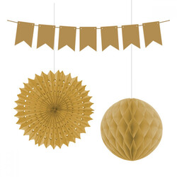 Gold Paper Decoration Set - 3pcs - Kikajoy (1)
