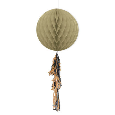 Gold Paper Honeycomb Balls with Tassel - 2